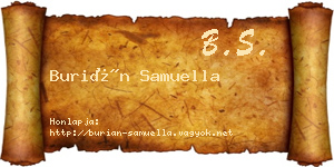 Burián Samuella névjegykártya